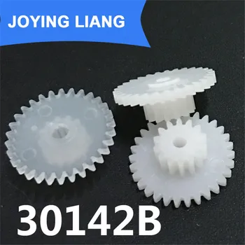 

30142B 0.5M Plastic POM Gear Diameter 16mm 30 Teeth 14 Teeth Double Layer Gear 2.05MM Shaft Hole DIY Toy Parts Accessories