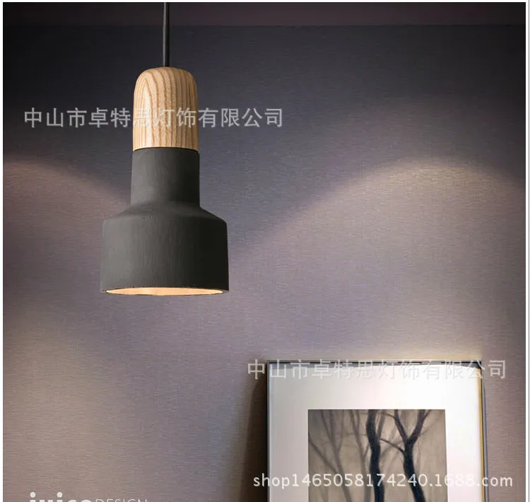 American Vintage Industrial Cement Pendant Lamp Creative Cool Restaurant Clothing Store Coffee Shop Bar Counter Single-head Drop