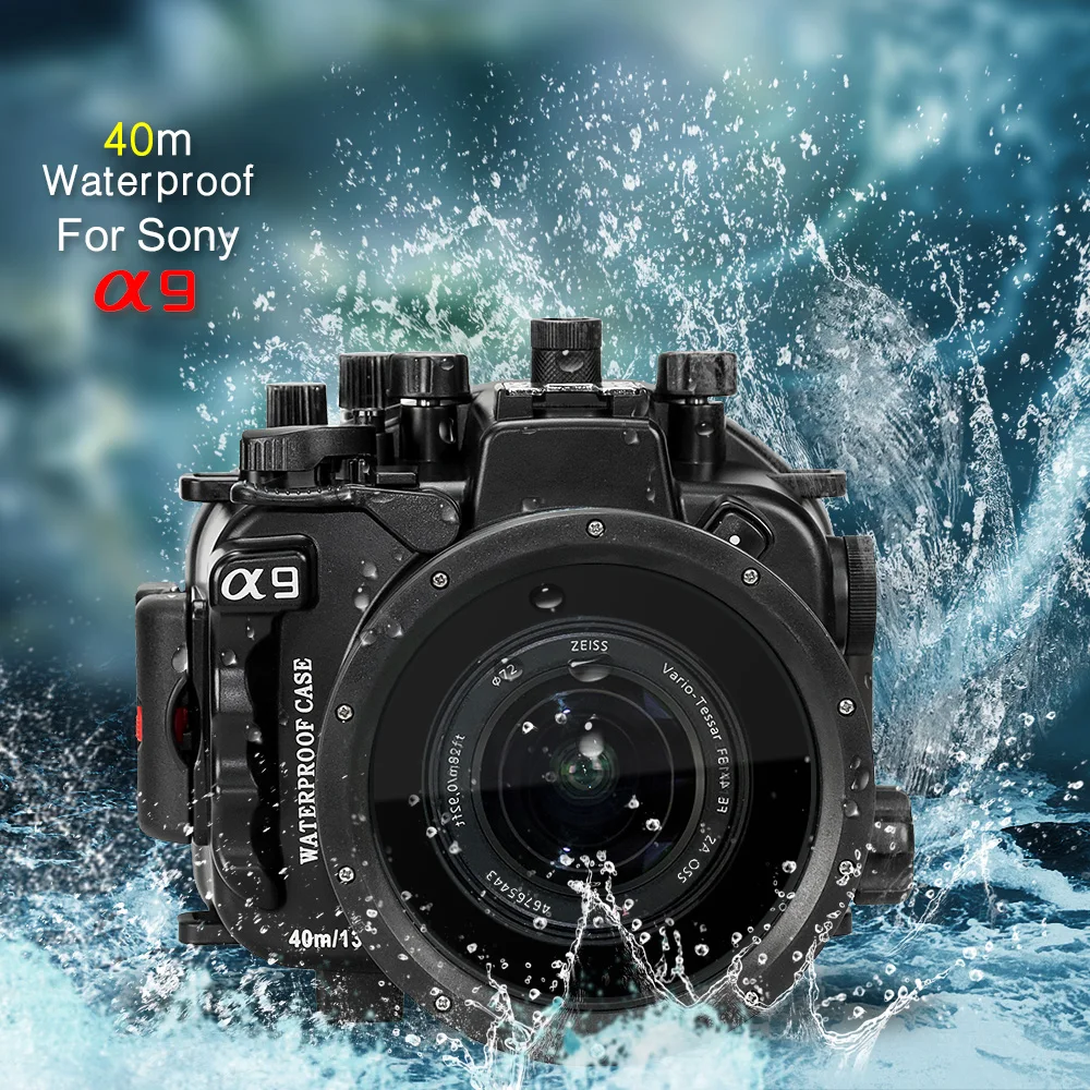 Black 40 м/130 футов Водонепроницаемый чехол для камеры Сумка для sony A9 подводная камера защитная крышка с 28-70 мм/90 мм объектив 1 шт - Color: Black