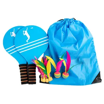 

Hot Selling Wooden Tennis Ball Rackets Set Anti-slip Handle Outdoor Sports Beach Ball Bat Set