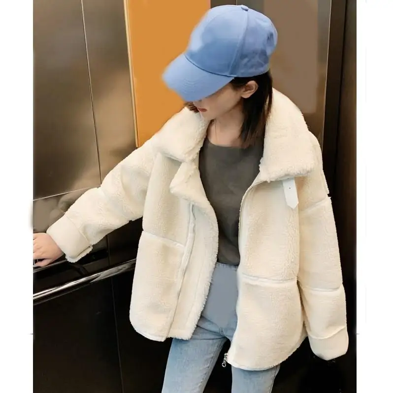 #*Cheap 2019 Thicken Short Granular Velvet Winter Coat Women Long Sleeve Faux Fur Coat Loose Warm Teddy Jacket