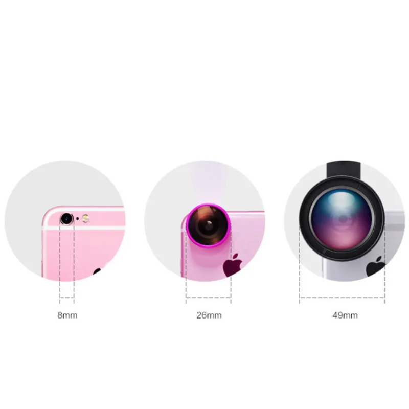0.45X широкоугольный+ 12.5X макрообъектив HD объектив камеры телефона профессиональный 2в1 объектив для iPhone 8 7 6S Plus Xiaomi samsung LG