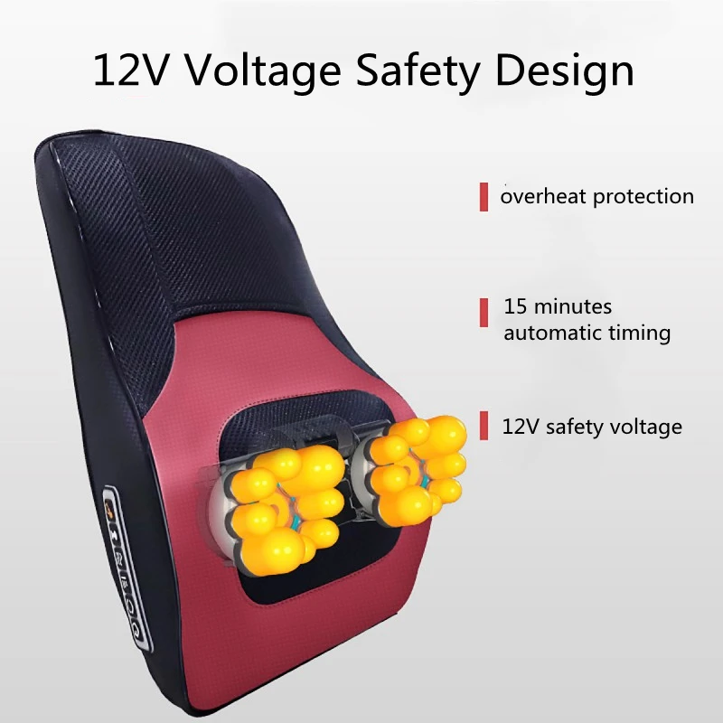 Jinkairui Shoulder Cervical Electric Massage Pillow Double Vibration Neck Waist Back Multi-functional Lumbar Cushion Best Gift