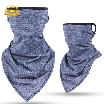 

Ice Silk Scarf Triangle Bandana Hanging Ear Breathable Sunscreen Face Cover Cycling Face Mask