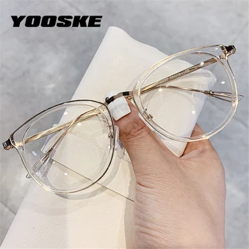 

YOOSKE Cat Eye Glasses Frames Women Anti Blue Light Computer Glasses Men Vintage Clear Optical Eyeglasses Myopia Frame