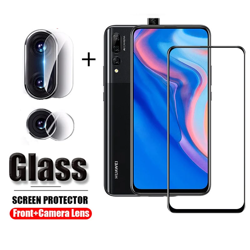

2in1 Camera Protector Glass For Huawei Y9 Prime 2019 Screen Protector Tempered Protective Glass on huawei y9 prime y9prime 2019