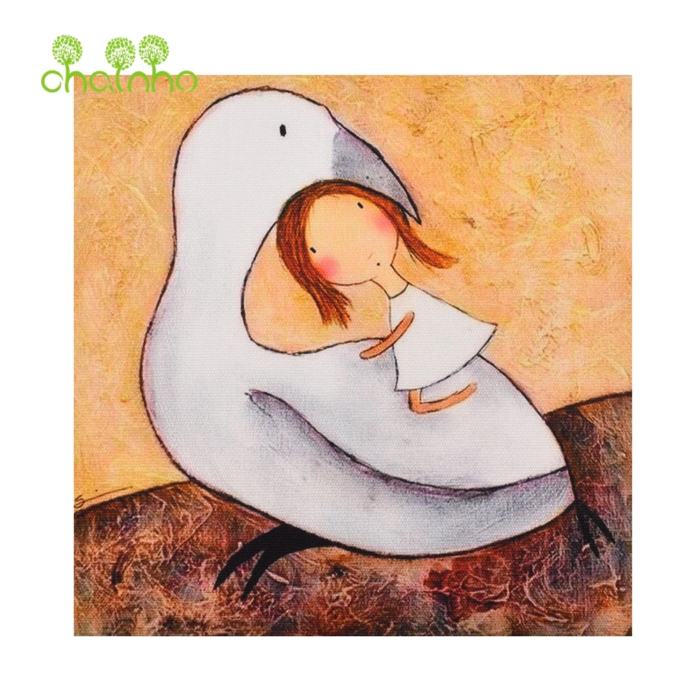 Hand Dyed Cotton Canvas Fabric,Litte Girl,DIY Quilting Sewing Purse,Bag,Cushion,Book Cover,Frame Painting Decoration Material