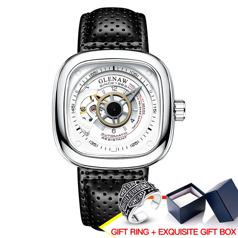 2021 new men's watch automatic machinery top brand luxury square large dial sports waterproof watch relegio masculi 