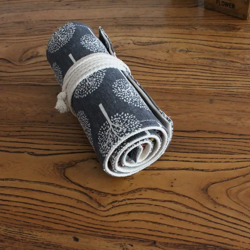 

Fabric Handmade Pen Curtain 36/48/72 Hole Large-Volume Pencil Case Canvas Pen Curtain Canvas Volume Gel Pen