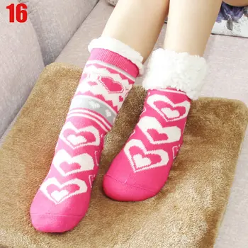 

Soft Thick Warm Snowflake Slipper Socks Winter Knit Cotton Neutral Home Office Dormitory Socks -MX8
