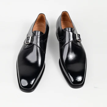 

Monk shoes men's shoes handmade Goodyear high quality calfskin office wedding luxury elegant leather shoes