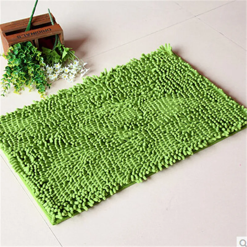 High Quality Green Thick Chenille Bedroom Kitchen Living Room Carpet Bathroom Door Non-slip Mat Free Teapot