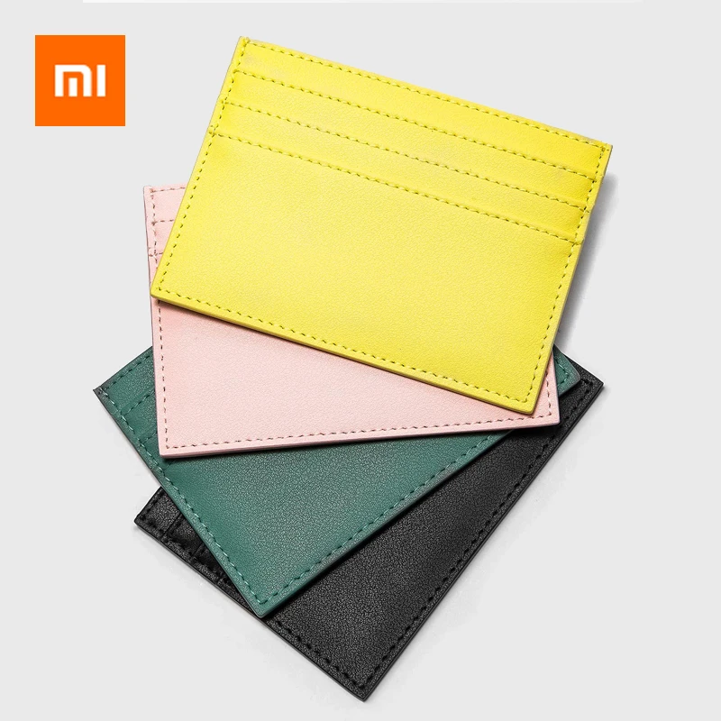 Xiaomi Youpin VLLICON Vintage Cow Genuine Leather Wallet Ultra Thin ID Credit Card Holder Purse Cash Money Case for Men Women