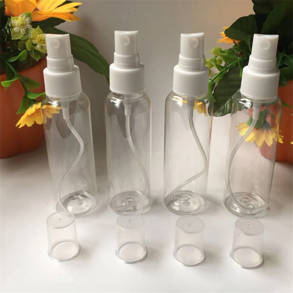 

10PCS 100ml Empty Refillable Plastic Pump Spray Bottles Travel Transparent Make Up Setting