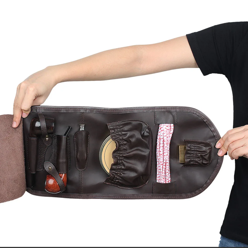 

FIREDOG Tobacco Pipe Genuine Leather Accessories Smoking Pipe Bag for Weed Tool Case
