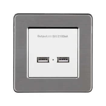 

Wall Charger Outlet Panel Power Plug Adapter Electric Wall Mount Dual USB Adapter Panel