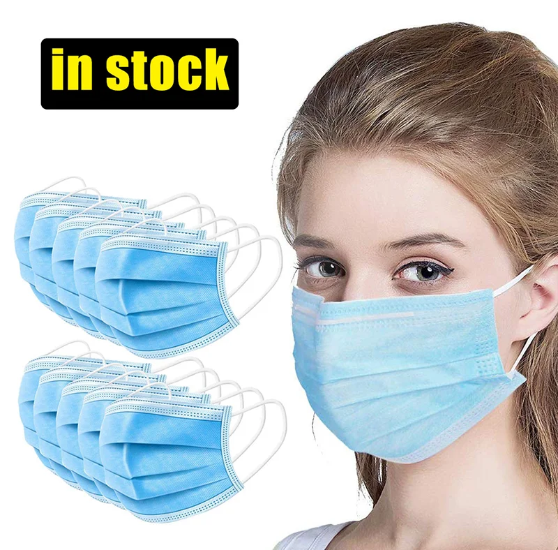 

100PCS/lot 3 Layer Disposable Adult Kids Mask Melt-blown Cloth Anti-fog Haze Anti-dust DHL Free Shipping 24 Hours Ship