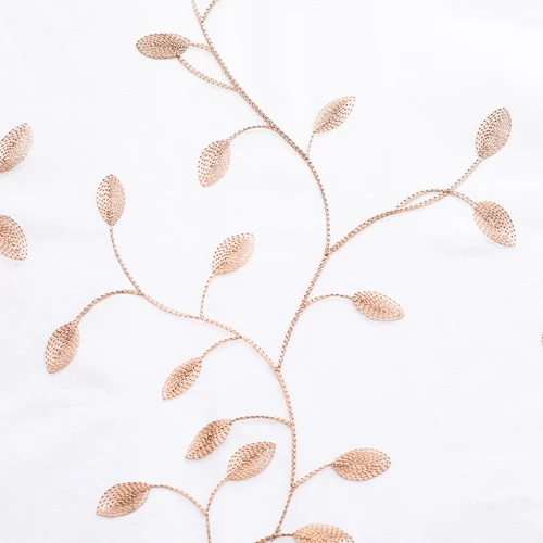 Вышитые листья цветок тюль оконные занавески s для гостиной современные окна тонкая прозрачная занавеска s для спальни - Цвет: beige