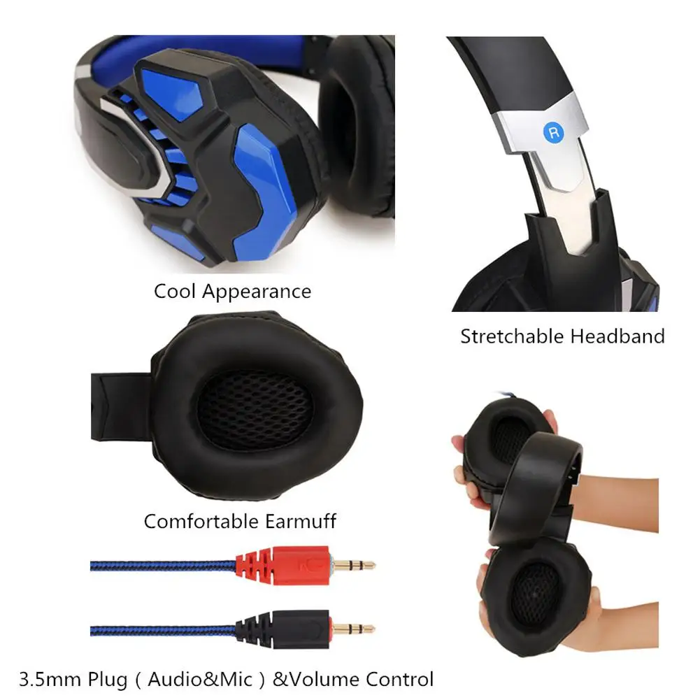 EastVita G10 Non lighting Gaming Headset Internet Cafe Headphone for PS4 Gaming Computer Switch