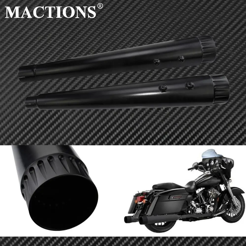 Megaphone Slip-On Mufflers Exhaust Pipes 2pcs Black For Harley Touring Road Glide FLTRX Street Glide CVO FLHXSE Electra Glide Megaphone Slip-On Mufflers Exhaust Pipes 2pcs Black For Harley Touring Road Glide FLTRX Street Glide CVO FLHXSE Electra Glide