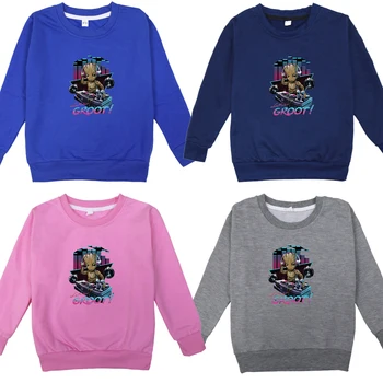 

Guardians of the Galaxy Sportswear Tops Cotton Sweatshirt Hipster Popular Tops Boy Long Sleeve I Am Groot Printing Sportswear