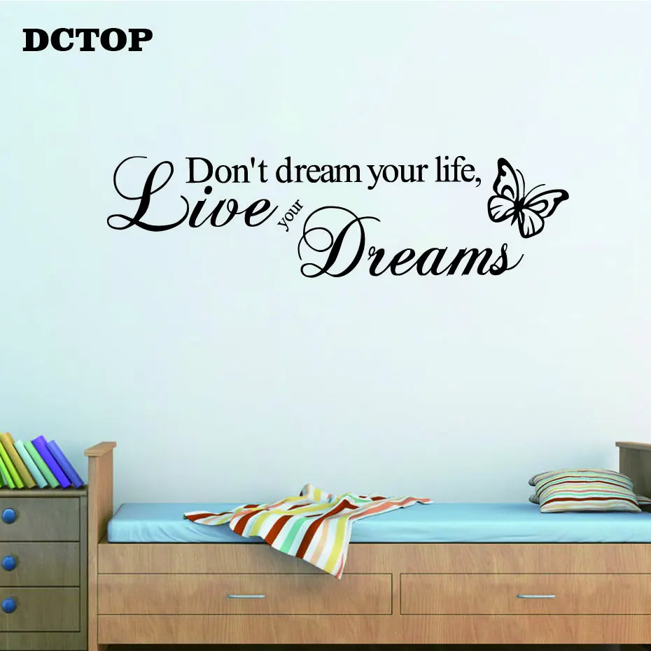 DCTOP Don't Dream Your Life Art Vinyl Quote Wall Stickers Wall Decals Home Decor Live Your Dreams (2)