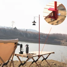 Camping Hunting Hiking Folding Lantern Post Pole Portable Lamp Stand Hook Outdoor Collapsible Hanging Light Stand Holder
