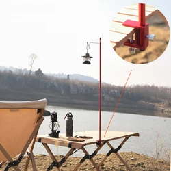 Camping Hunting Hiking Folding Lantern Post Pole Portable Lamp Stand Hook Outdoor Collapsible Hanging Light Stand Holder