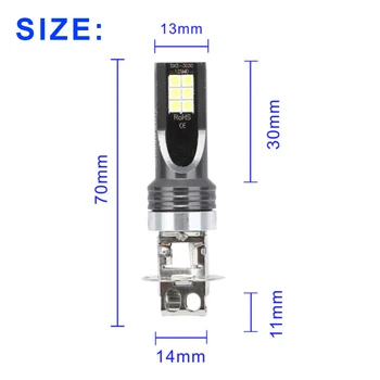 

225000LM Headlights Waterproof H3 6000K High-Low Beam Lamps Aluminum Alloy 20-SMD XB-D
