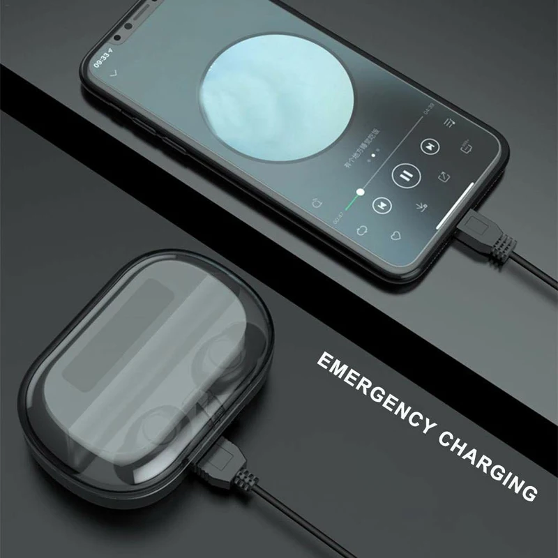 TWS V12 Bluetooth наушники Беспроводная мини гарнитура Дисплей мощности Спортивные с