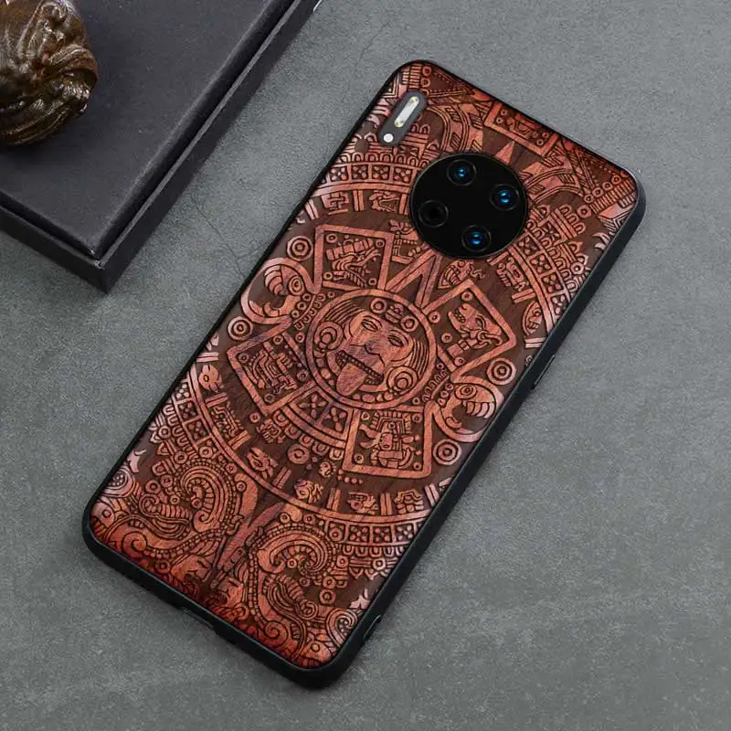 color 1 Для huawei mate 30 Pro Чехол тонкий деревянный задняя крышка ТПУ чехол на бампер на huawei mate 30 mate 30 чехол для телефона - Цвет: color 1