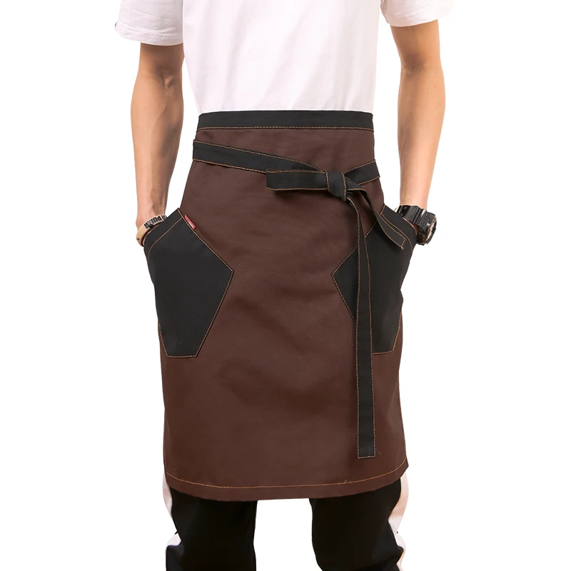 Fashion Korean canvas apron cotton restaurant kitchen coffee shop barber nail shop half-length overalls custom