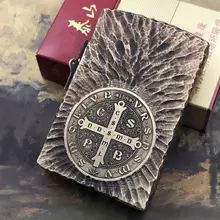 TH-смотреть видео 7,6*4,8*1,6 см 400 г зорр 593 щит латунь 2-сторонняя гравировка отец Константин зажигалка