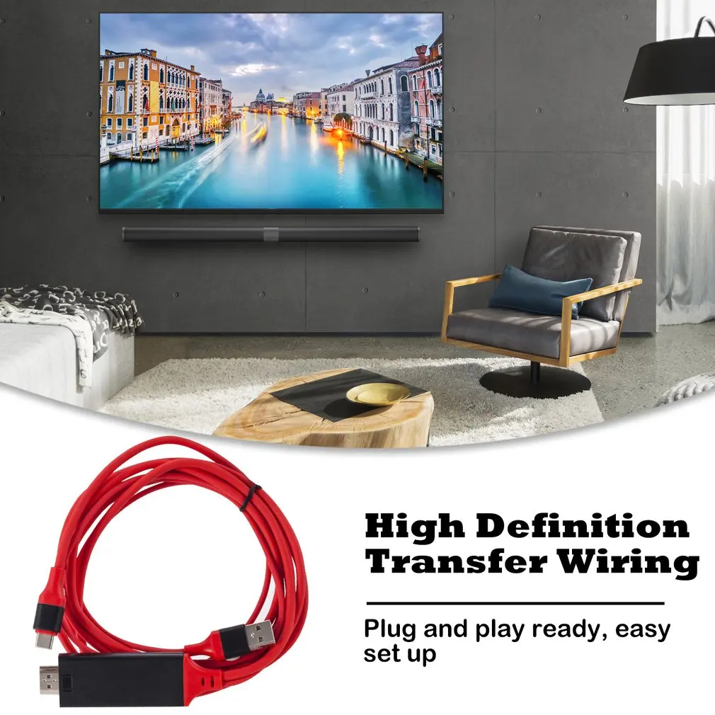 Кабель type-C к HDMI Поддержка Usb зарядки type-C к HDMI 4K* 2K HD адаптер кабель type-C к HDMI с кабель для зарядки с адаптером