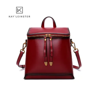 

2020 New Genuine Leather Handbag Crossbody Bags Women College Style Bag High Quality Female Vintage Backpacks For Women School