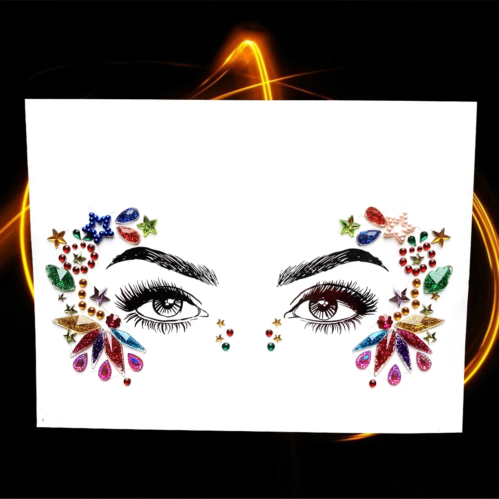 DIY Flash Crystal Eye стикер Бохо драгоценные камни для лица украшения акриловая смола дрель макияж инструменты боди-арт для шоу сценическая паста - Цвет: HBL99