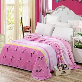 

Cartoon Pink Blankets Super Soft Coral Fleece Sleeping Bedspread Sheet Travel Office Sofa Throw Blanket for Bed Plush Blanket