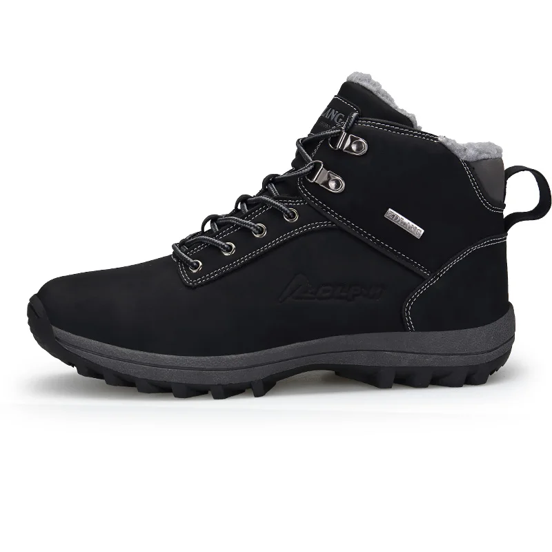Plush Color 3 New Winter Warm Men Boots PU Leather Fur Plus Men Snow Boots Handmade Waterproof Working Ankle Boots Top Men Shoes Size 36-46 - Цвет: Plush Color 3