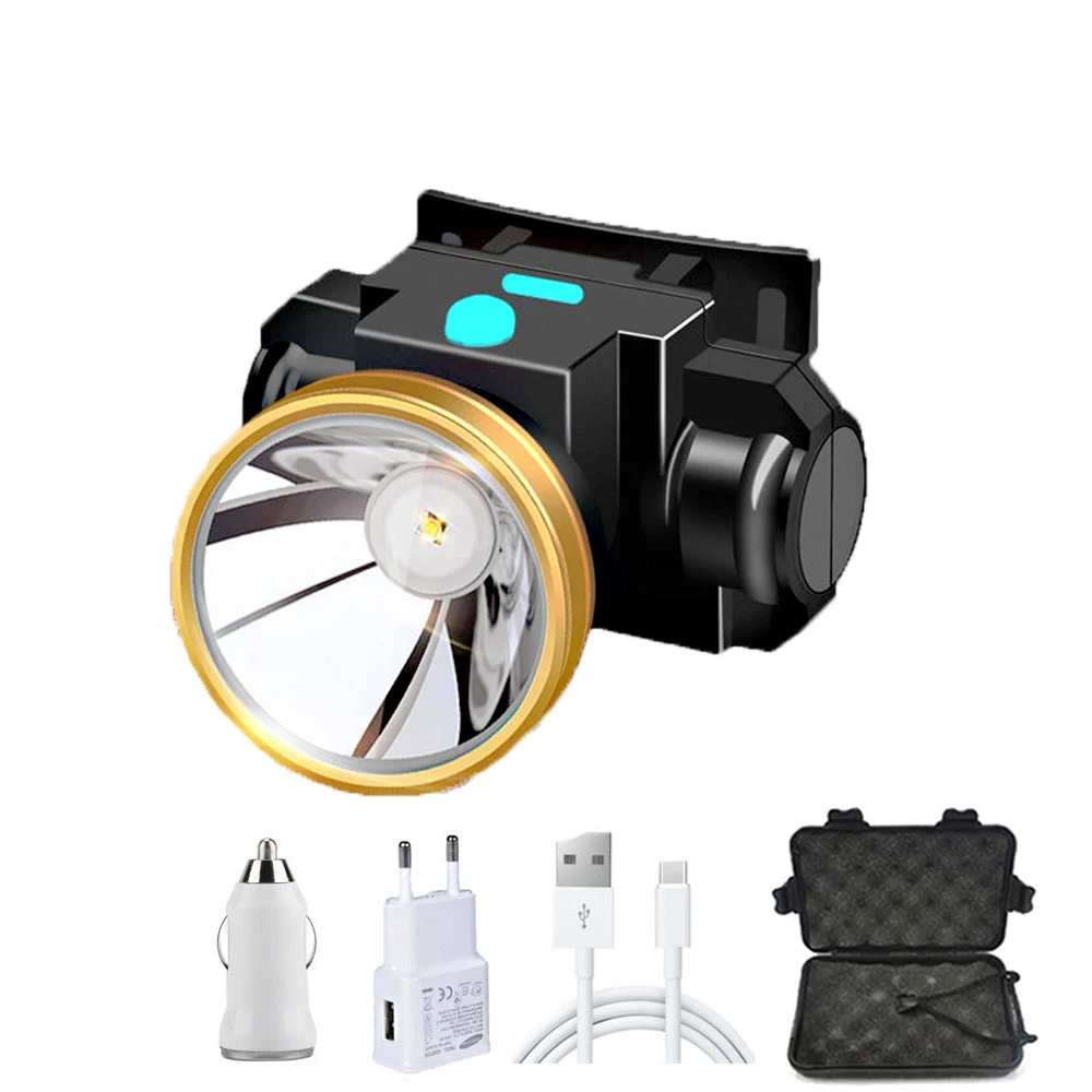 

Mini High Power USB Rechargeable Headlamp 3 Modes Portable Camping Light Built-in 18650 Battery Waterproof Headlight