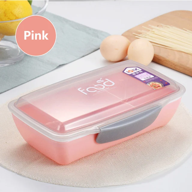 Pink BPA Free 750 мл Ланч-бокс экологичный пищевой полипропиленовый материал портативная коробка для бенто Microwaveble контейнер для хранения еды для детей - Цвет: Pink