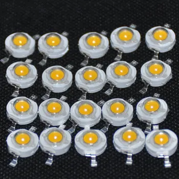 

High Power Led Diodes 1W White Ultra Bright 3000K 100-120Lm Brightness Led Diodo Warm White Beads 20 Pieces