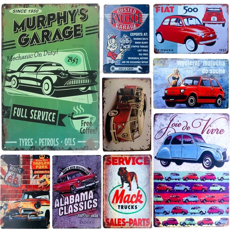 

Route 66 Car Gas Oil Motors Trucks Car Bus Sales Service Vintage Poster Metal Signs Decorative Garage Wall Decor Iron Painting