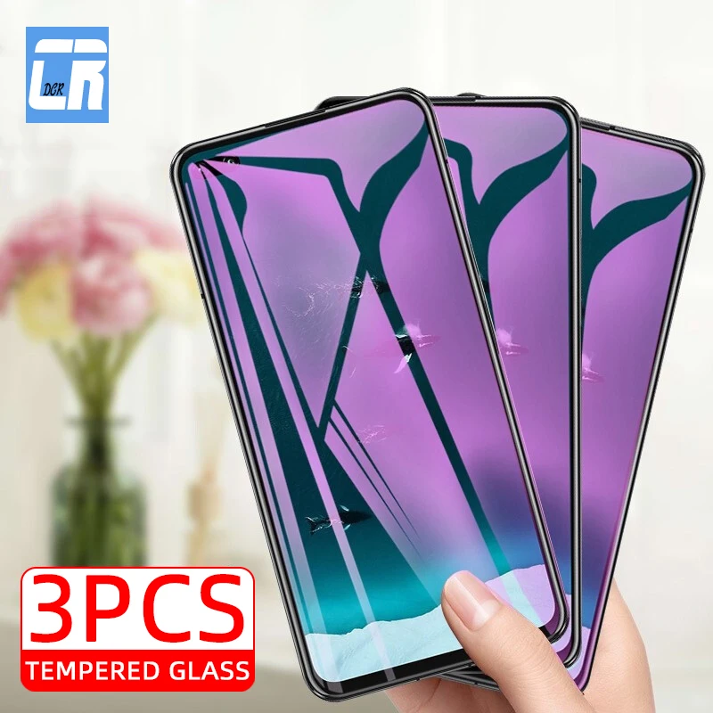3pcs anti-blue light tempered glass for huawei p40 lite nova 5t y9s y8s y9a y7a screen protector honor 30i 20 10 9x 8x x10 | Мобильные