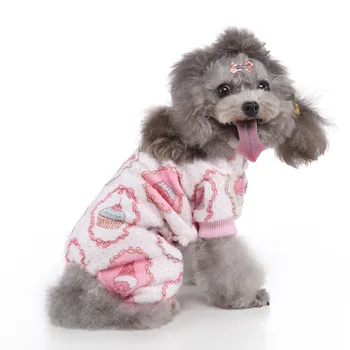 Dog Pajamas Winter Dog Clothes Print Warm Jumpsuits Coat For Small Dogs Puppy Dog Cat Chihuahua.jpg