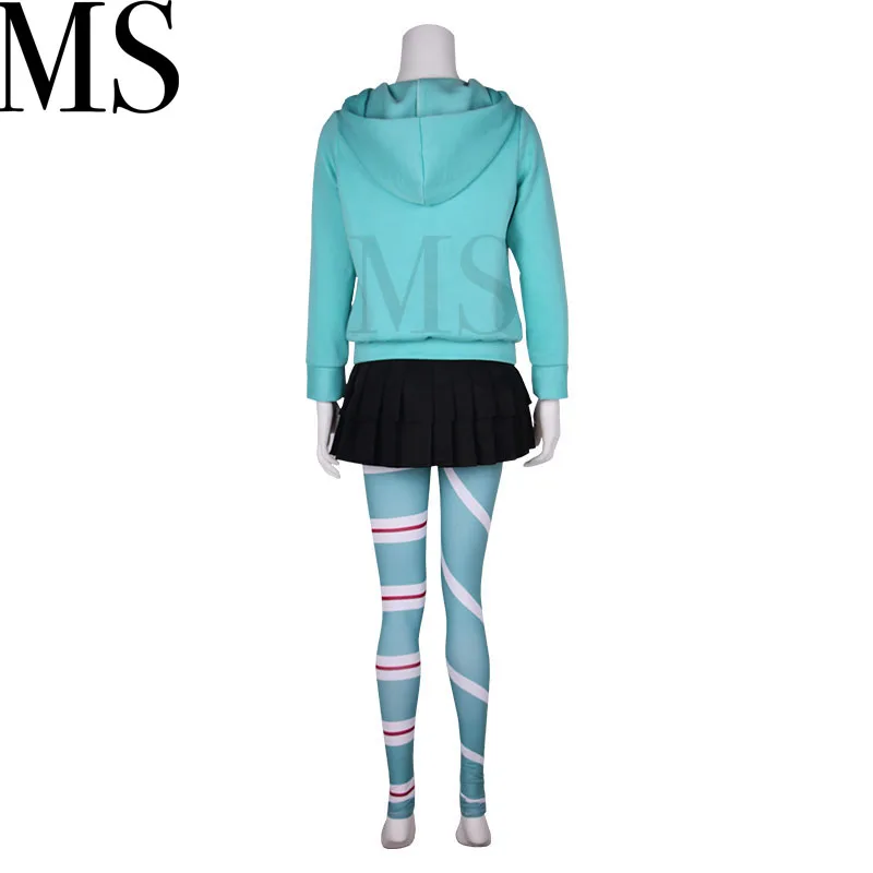 Костюм для косплея Wreck It Ральф Vanellope von Schweetz Аниме толстовки с капюшоном юбка парик