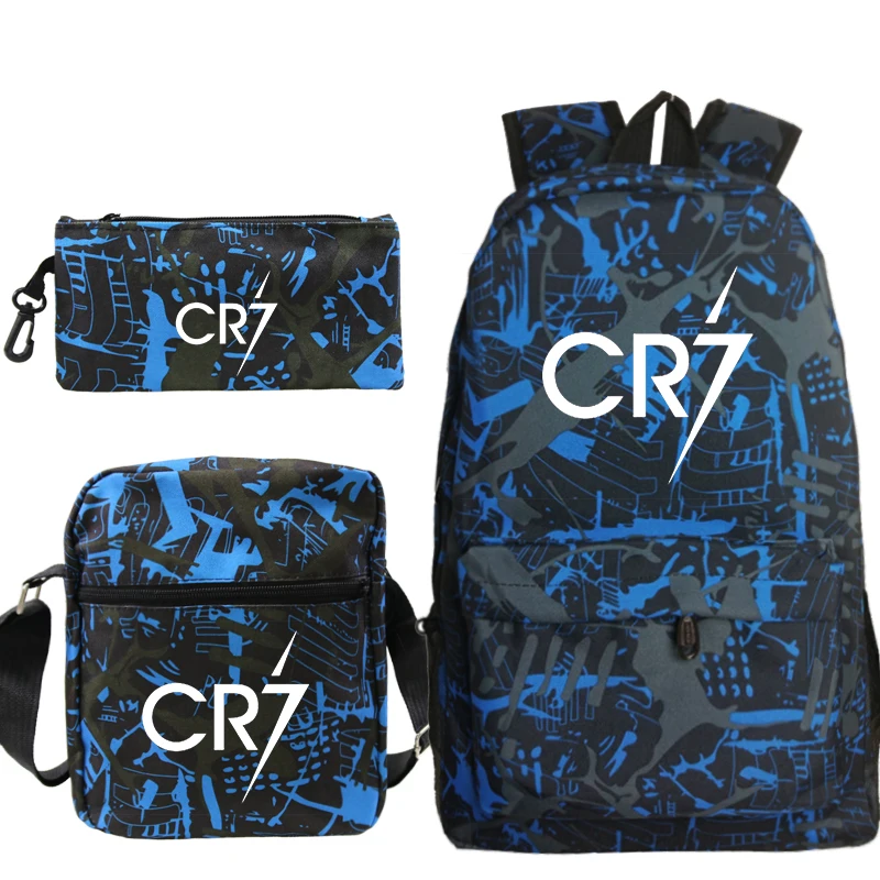 Чехол с изображением Криштиану Роналду CR7 3 шт./компл. рюкзак школьные сумки для мальчиков и девочек путешествия рюкзак для ноутбука Для женщин рюкзаки+ плечо сумки через плечо+ сумка для ручек