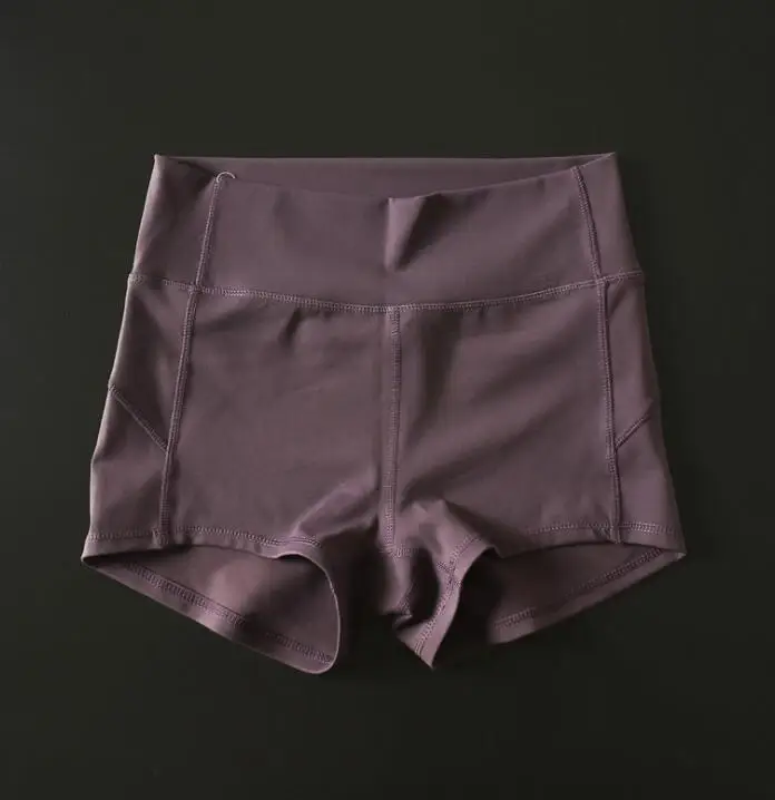 Purple Спортивные шорты для тренировок, тонкие спортивные шорты для занятий спортом, фитнес бегун, спортивные шорты с высокой талией, компрессионные шорты для бега - Цвет: Purple