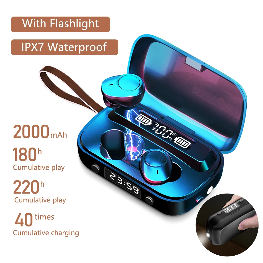 Wireless Earphone Bluetooth 5 1 Earphones True Wireless Sport Earbuds with Charging Case Bass Sound Noise Cancelling Earphone