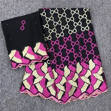 Хлопок африканская ткани с сетчатыми кружевами Высококачественная французская швейцарская вуаль вышивка кружевной материал для свадьбы для платья 5+ 2 ярдов