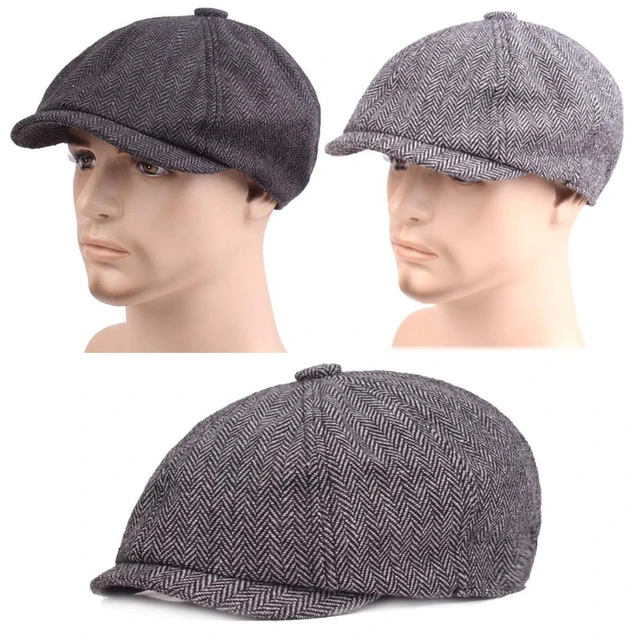 Boina de lana a rayas para hombre, sombrero de estilo británico clásico,  Retro, Newsboy, gorra Universal para primavera y otoño, gorra de sol  deportiva de ocio - AliExpress